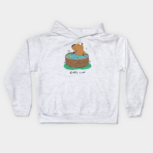 Cute Capybara Kids Hoodie by YipeeKaiYay